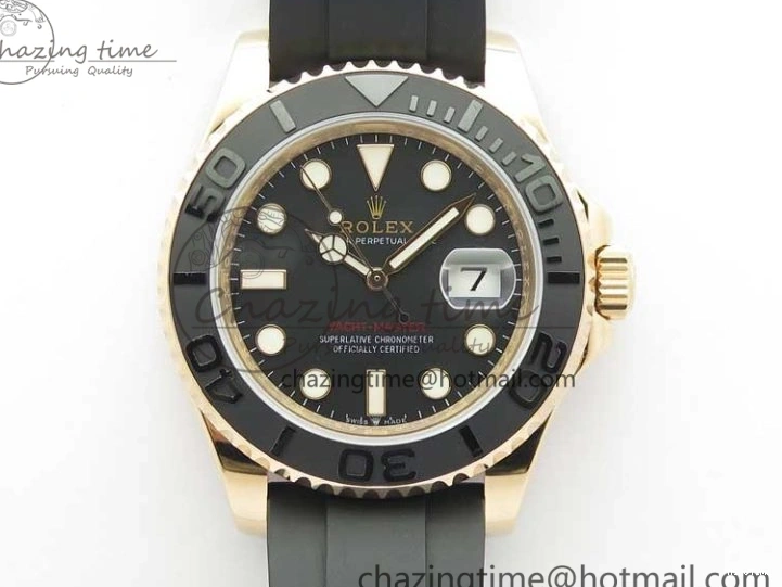 MiroTime 0523 Yacht-Master 116655 UBF 1:1 Best Edition 3D Black Ceramic Bezel on Black Rubber Strap A2836(Free Extra Strap) SunProtective 3061